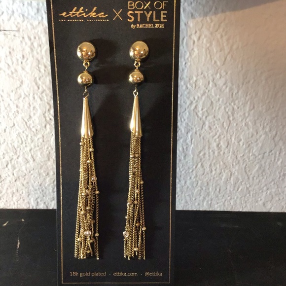 Rachel Zoe Jewelry - NWT goldtone tassel earrings w/ approximate 6”drop